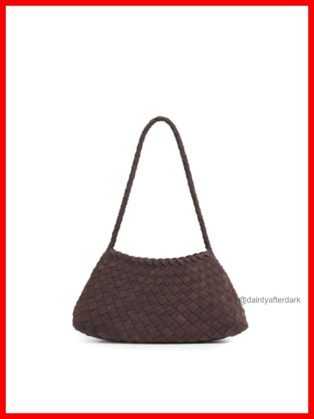 Suede Woven Shoulder Bag Hobo Tote Handbag